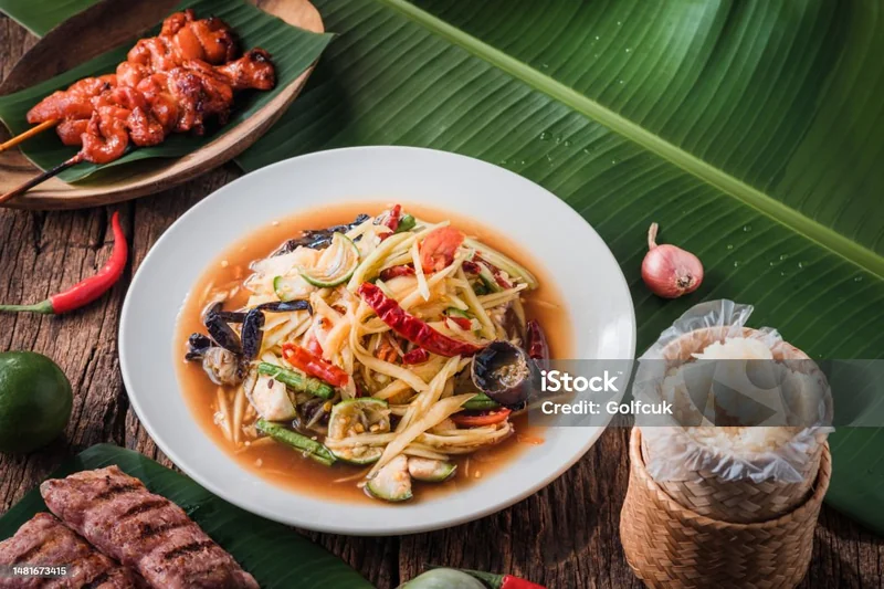 Som Tum (Spicy Green Papaya Salad)
